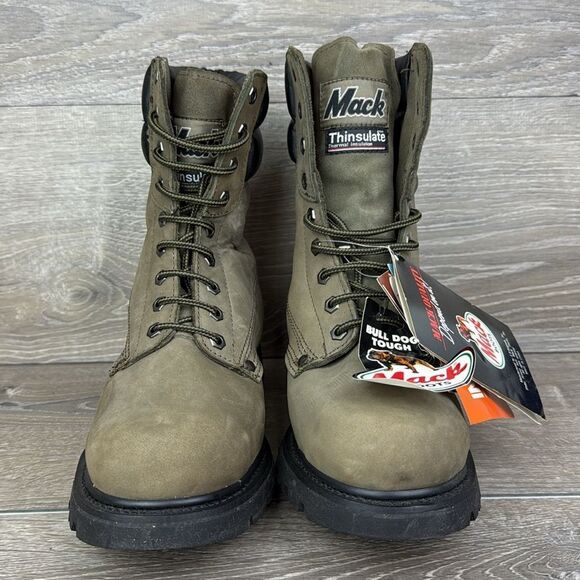 Mack Soft Toe #739720 3M Thinsulate Warm Men’s Sz 10 Leather Lace Up Work Boots - Picture 2 of 13